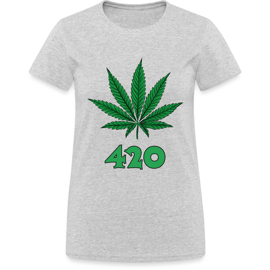Cannabis 420 Damen T-Shirt - Grau meliert