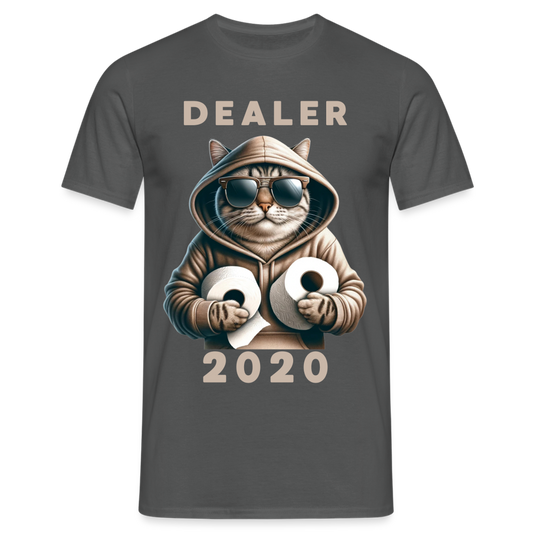 Dealer 2020 Katze mit Hoodie und Toilettenpapier-Rollen Herren T-Shirt - Anthrazit