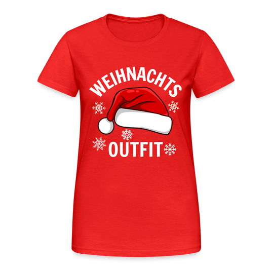 Weihnachtszauberlook Weihnachtsoutfit Damen T-Shirt - Rot