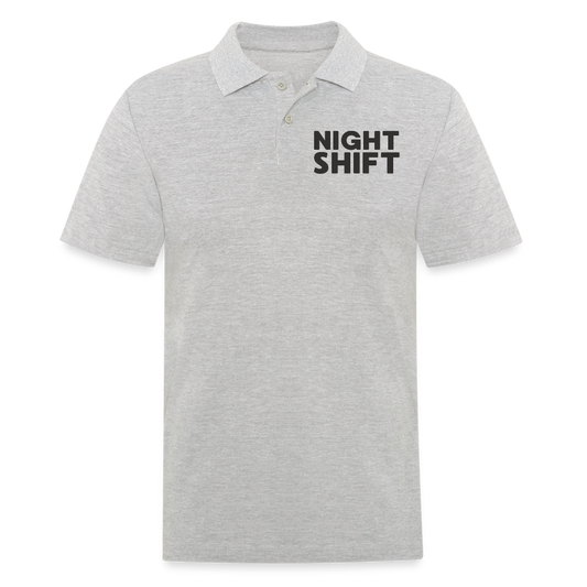 Night Shift Herren Poloshirt - Grau meliert