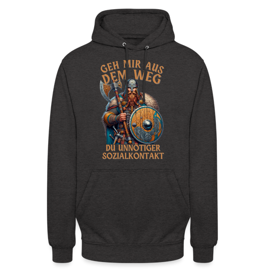 Geh mir aus dem Weg, du unnötiger Sozialkontakt Wikinger Herren T-Shirt - Anthrazit