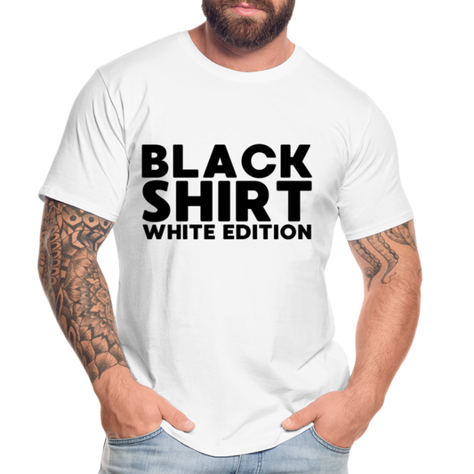 Black Shirt White Edition Herren Premium Bio T-Shirt - Weiß