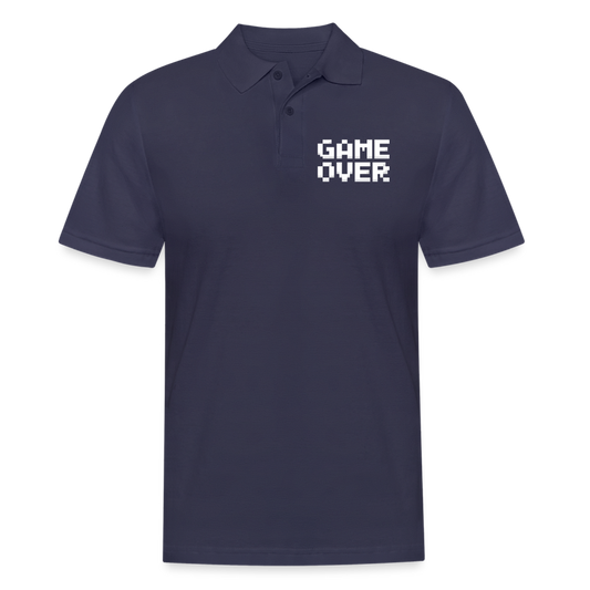 Game Over Retro Pixel Herren Poloshirt - Navy