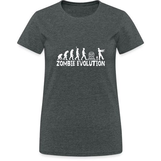 Zombie Evolution RIP Zombi Damen T-Shirt - Dunkelgrau meliert