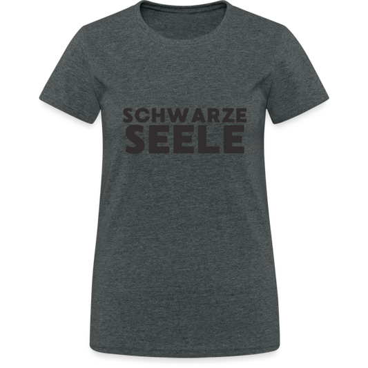 Schwarze Seele Damen T-Shirt - Dunkelgrau meliert