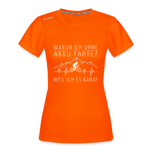 Warum ich ohne Akku Fahre? Weil ich es kann! EKG Damen JAKO T-Shirt Run 2.0 - Neonorange