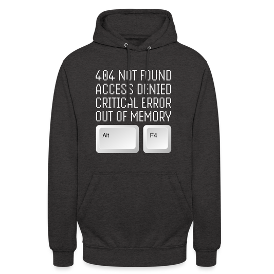 Alt F4 Systemfehlermeldung Unisex Hoodie - Anthrazit