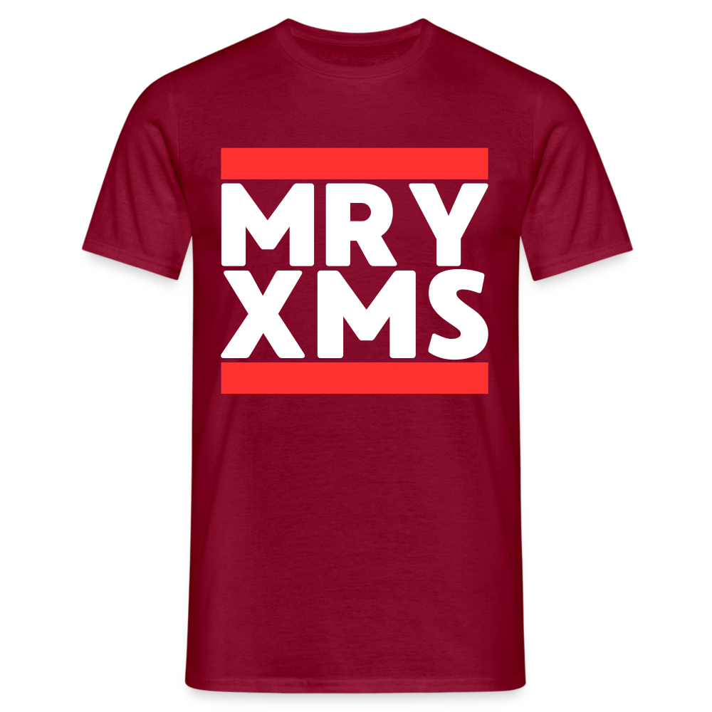 MRY XMS Merry Christmas Ugly Herren T-Shirt - Ziegelrot