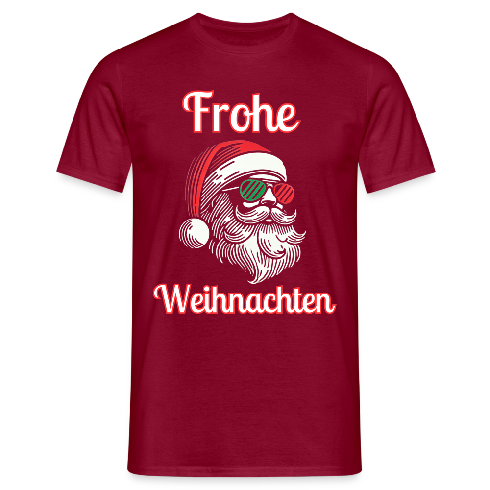 Frohe Weihnachten Sunny Santa Herren Shirt - Ziegelrot