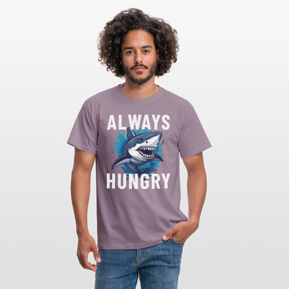 Always hungry shark Herren T-Shirt - Lilagrau 