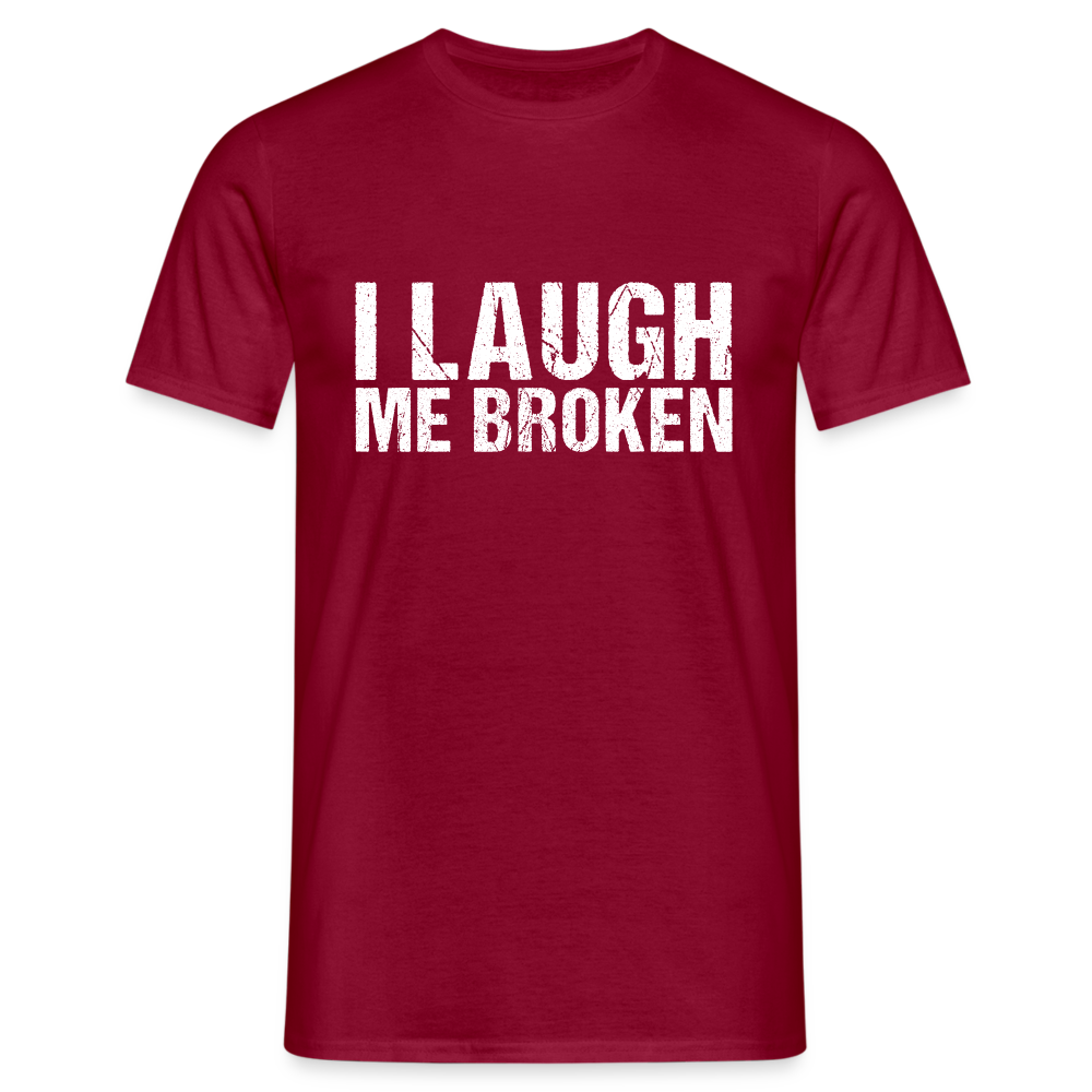 I Laugh me broken Denglish Herren T-Shirt - Ziegelrot