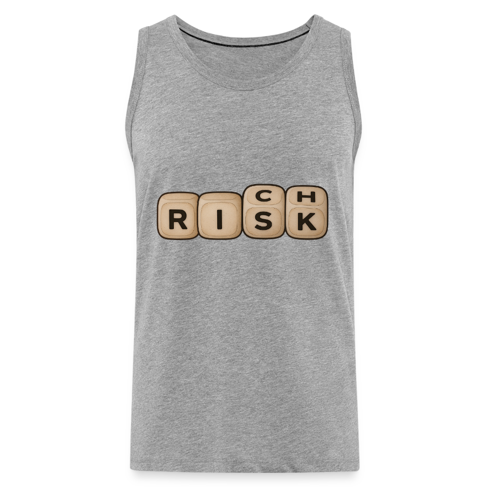Risk Rich Würfel | Risiko für Reichtum Herren Premium Tank Top - Grau meliert
