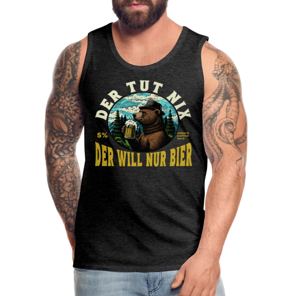 Der tut nix der will nur Bier Bär Herren Premium Tank Top - Anthrazit