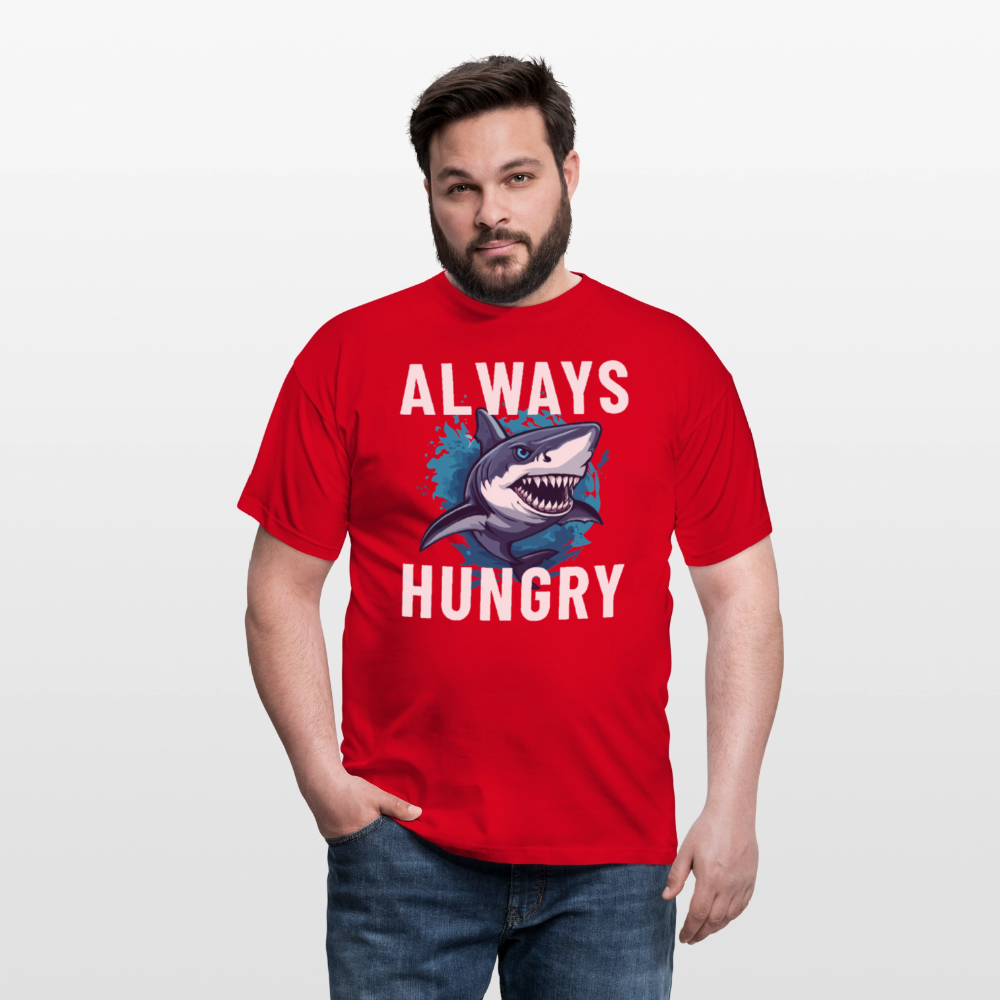 Always hungry shark Herren T-Shirt - Rot