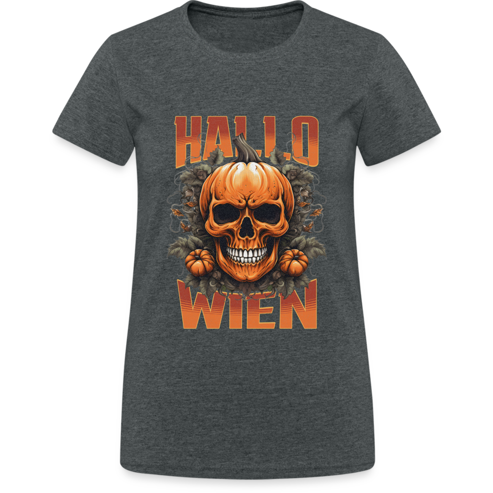 Hallo Wien in Halloween Damen T-Shirt - Dunkelgrau meliert