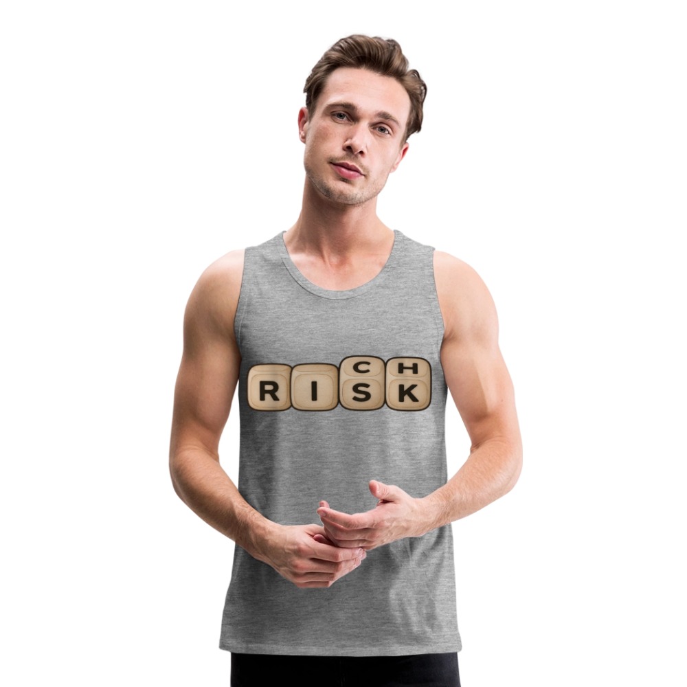 Risk Rich Würfel | Risiko für Reichtum Herren Premium Tank Top - Grau meliert