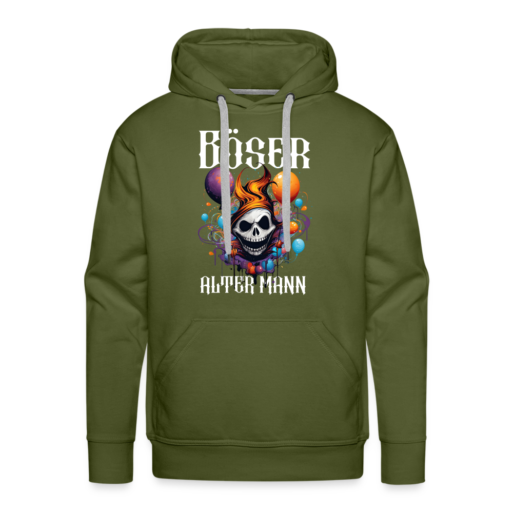 Böser alter Mann Skull Herren Premium Hoodie - Olivgrün