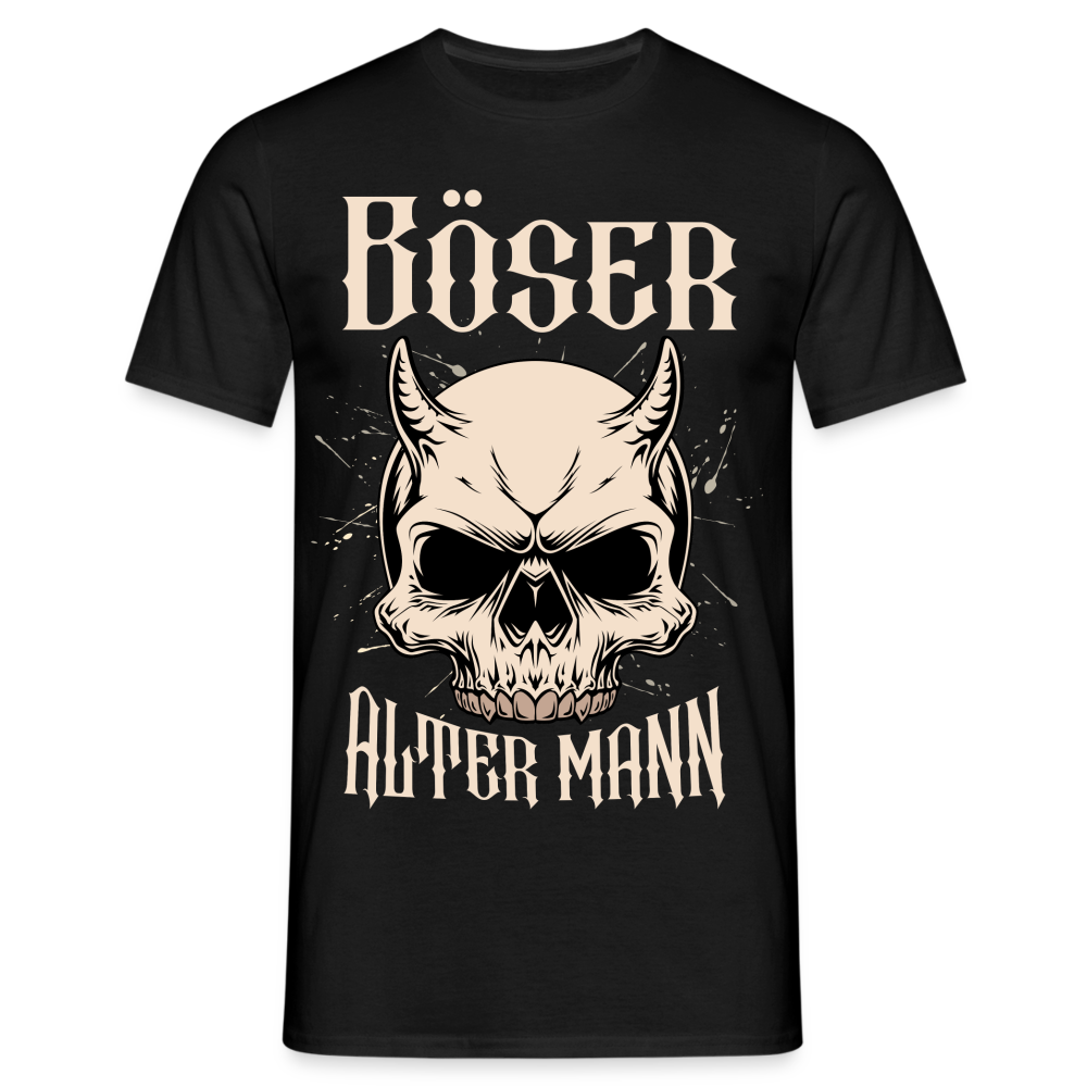 Böser alter Mann Skull Herren T-Shirt - Schwarz