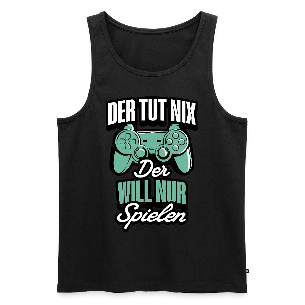 Der tut nix der will nur Spielen Gamer Herren Premium Tank Top - Schwarz