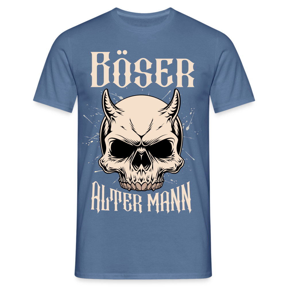 Böser alter Mann Skull Herren T-Shirt - Taubenblau 