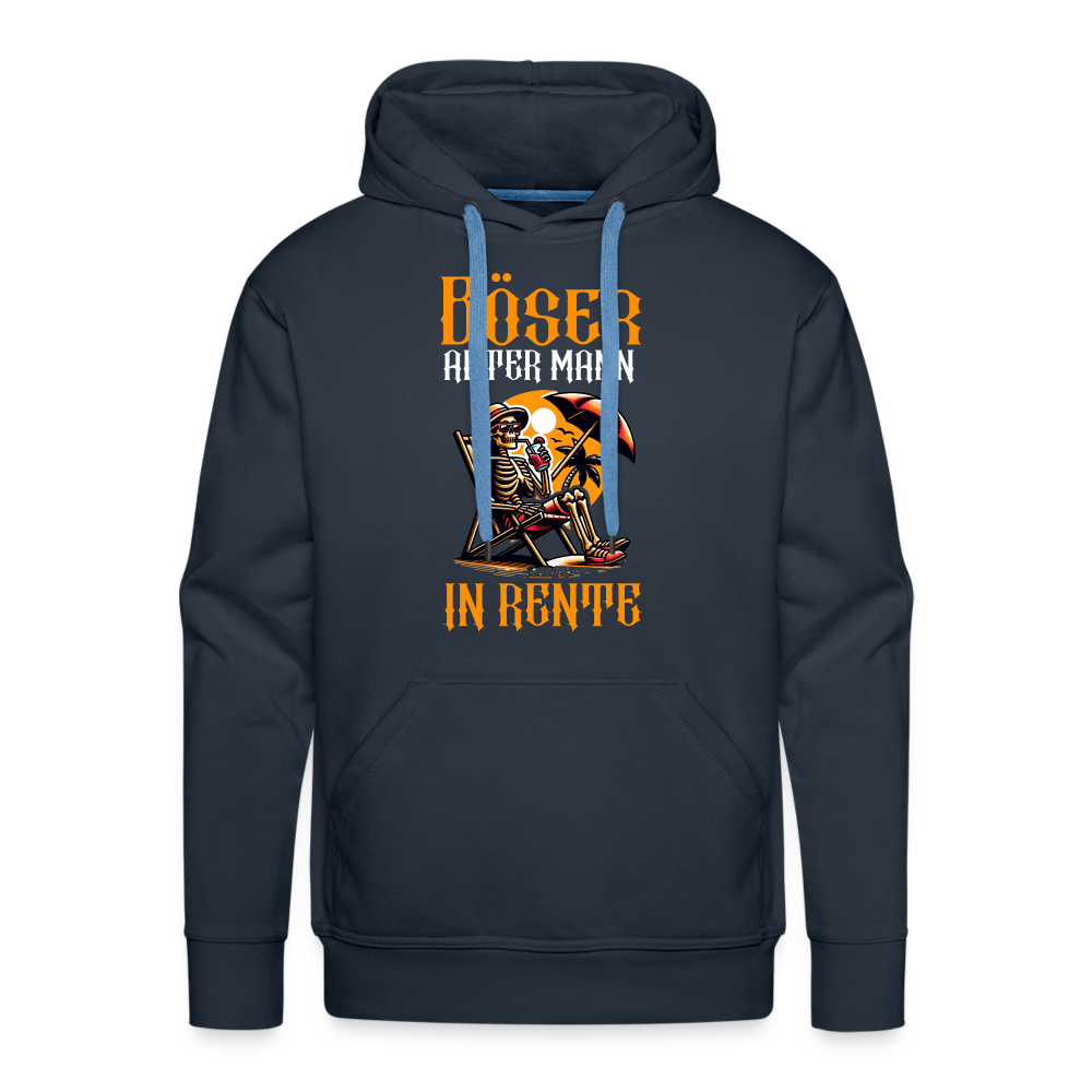 Böser alter Mann Skull in Rente Herren Premium Hoodie - Navy