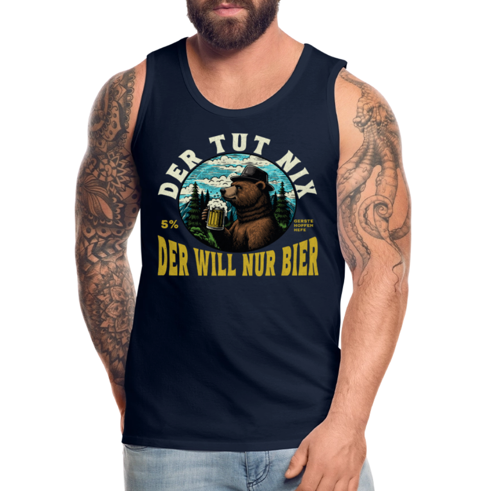 Der tut nix der will nur Bier Bär Herren Premium Tank Top - Navy