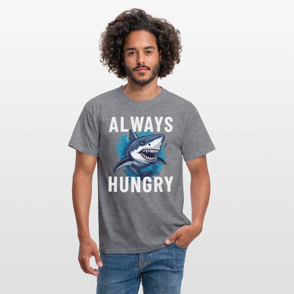 Always hungry shark Herren T-Shirt - Graphit meliert