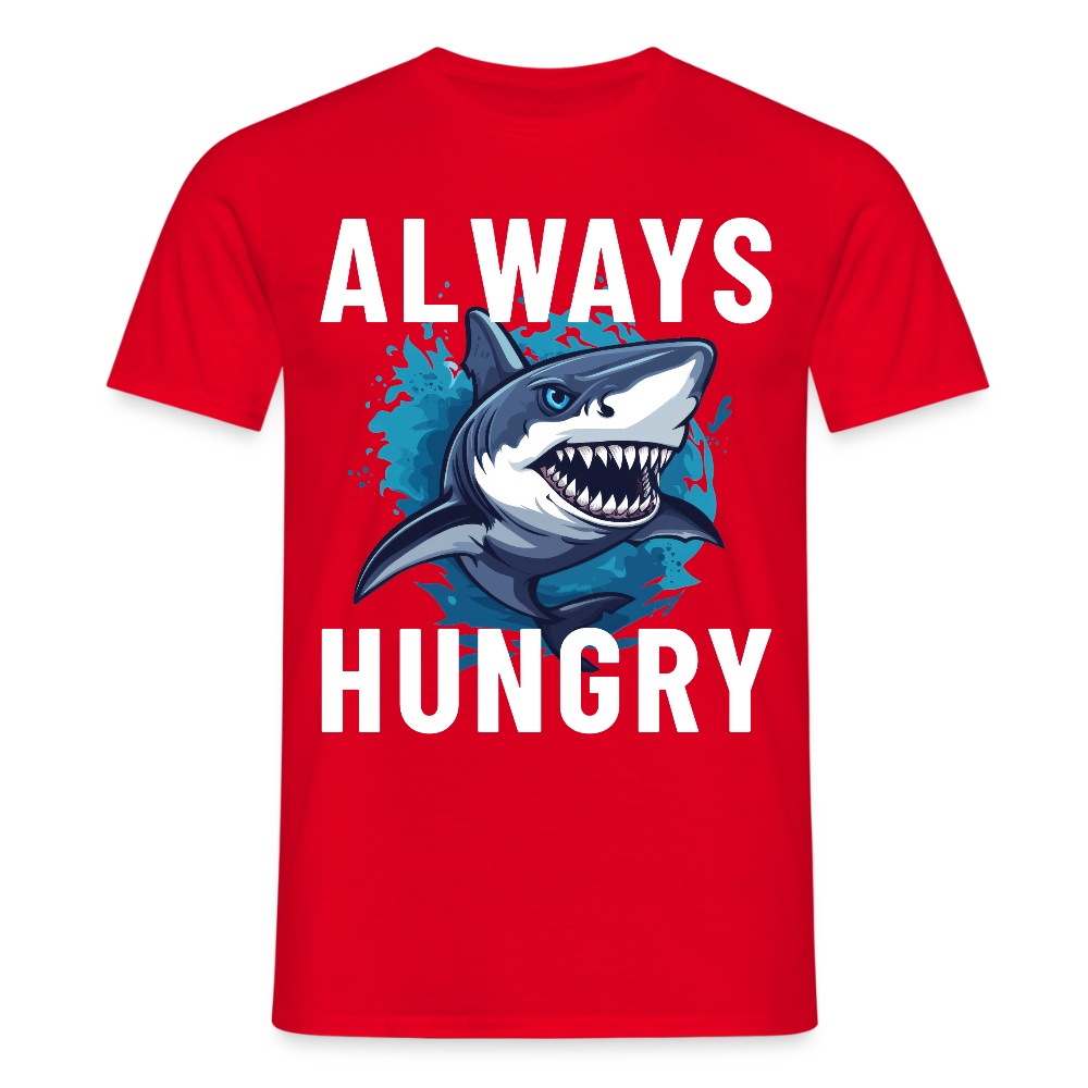 Always hungry shark Herren T-Shirt - Rot
