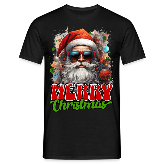 Merry Chrismas Santa Herren Shirt - Schwarz