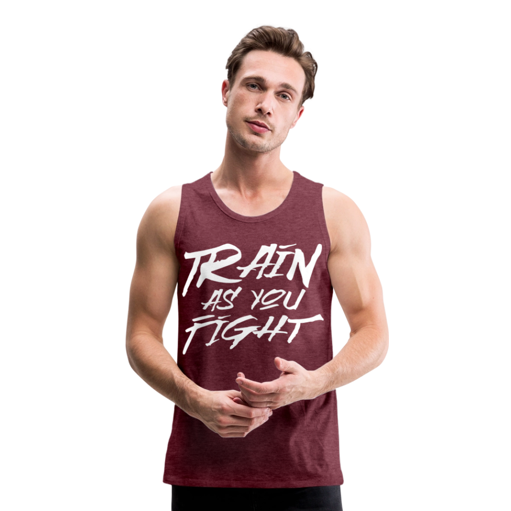 Train as you fight Herren Premium Tank Top - Bordeauxrot meliert