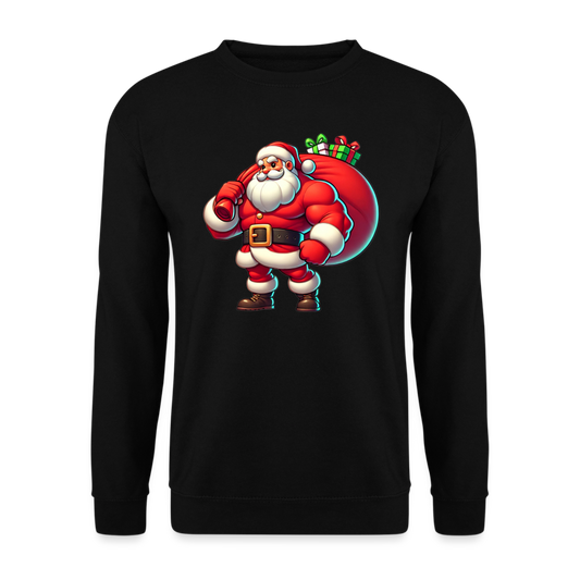 Weihnachtsmann Muskel Mann Unisex Pullover - Schwarz