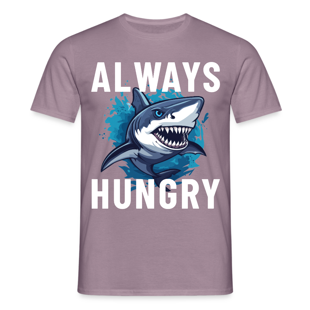 Always hungry shark Herren T-Shirt - Lilagrau 