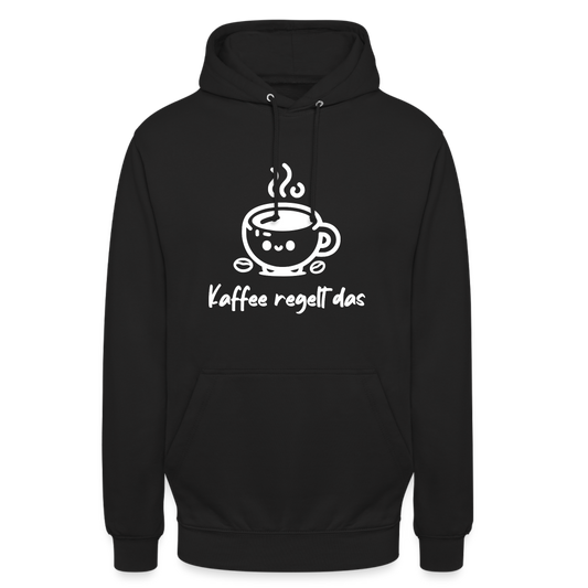 Kaffee regelt das Unisex Hoodie - Schwarz