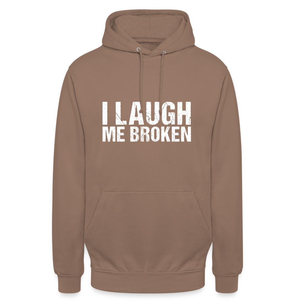 I Laugh me broken Denglish Unisex Hoodie - Mokka