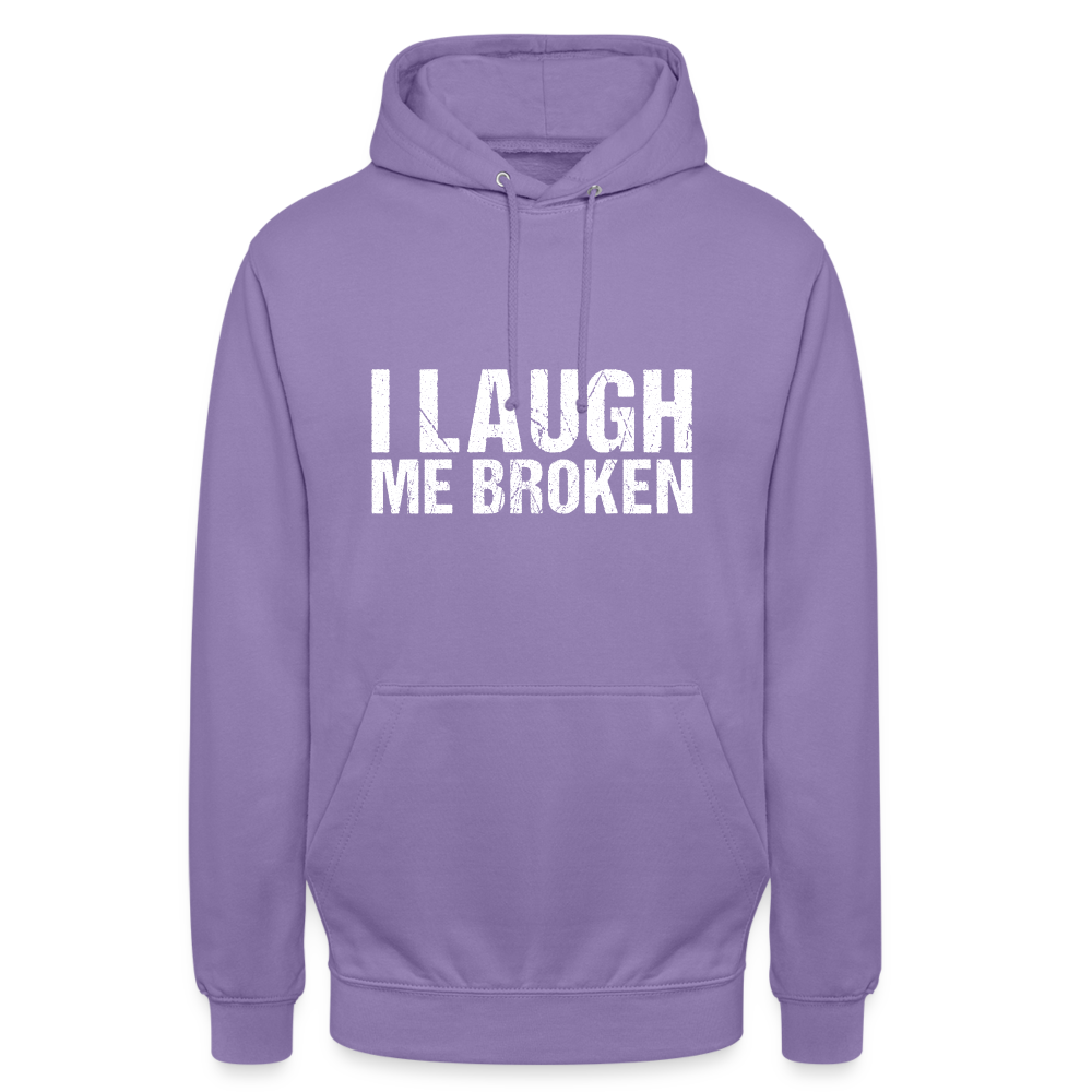 I Laugh me broken Denglish Unisex Hoodie - Lavendel