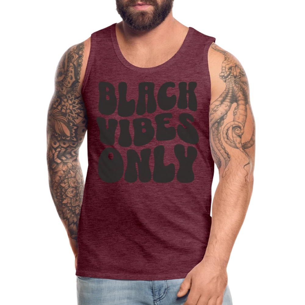 Black Vibes Only Black Edition Herren Premium Tank Top - Bordeauxrot meliert