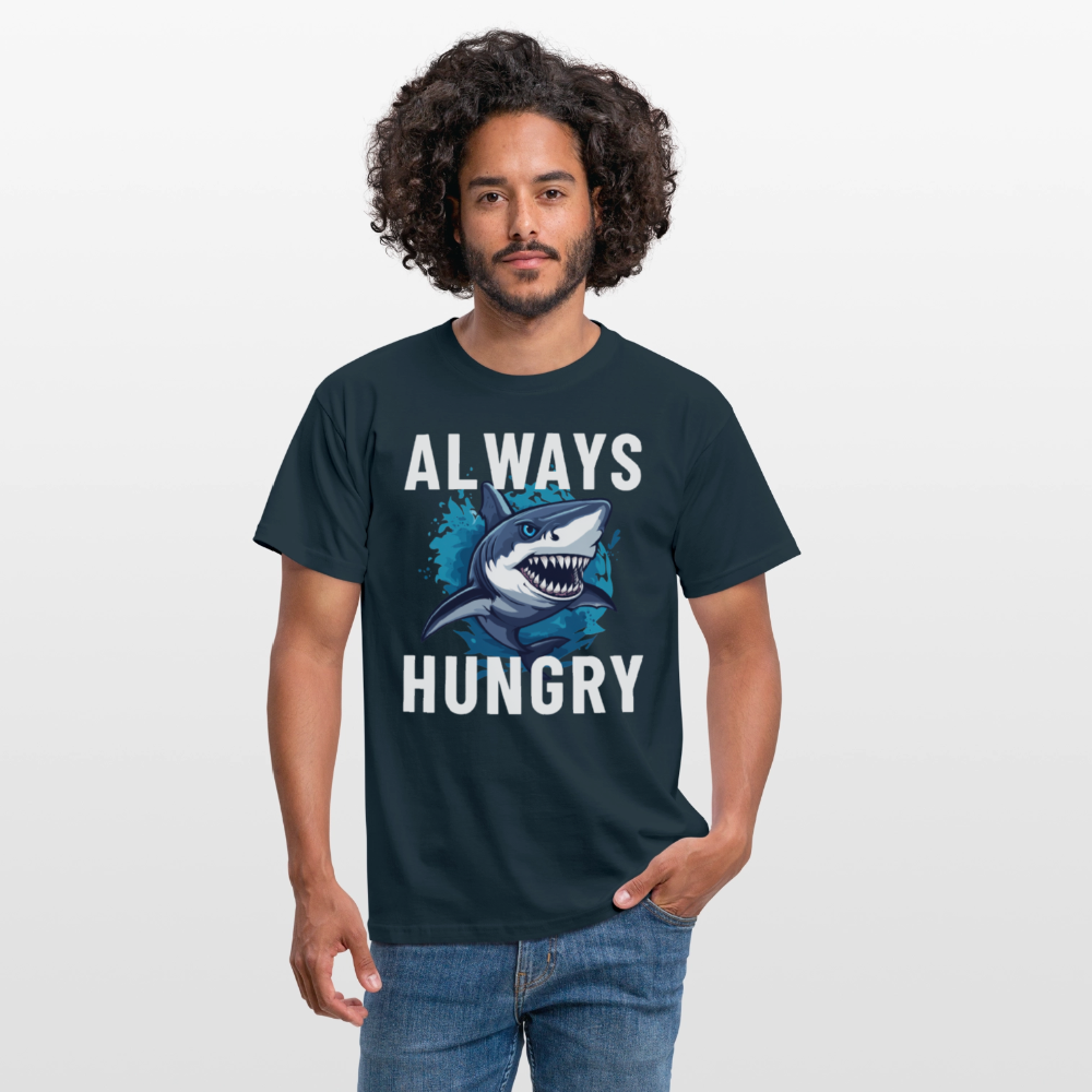 Always hungry shark Herren T-Shirt - Navy