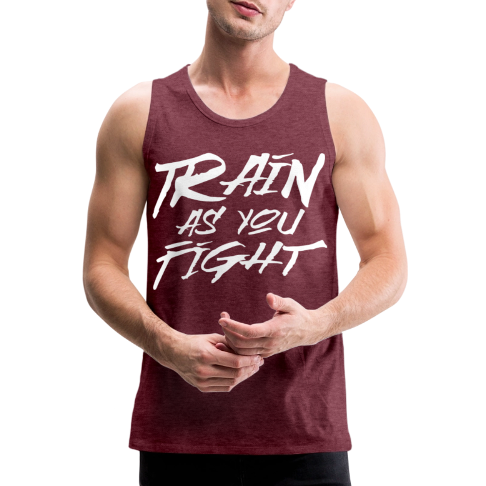 Train as you fight Herren Premium Tank Top - Bordeauxrot meliert