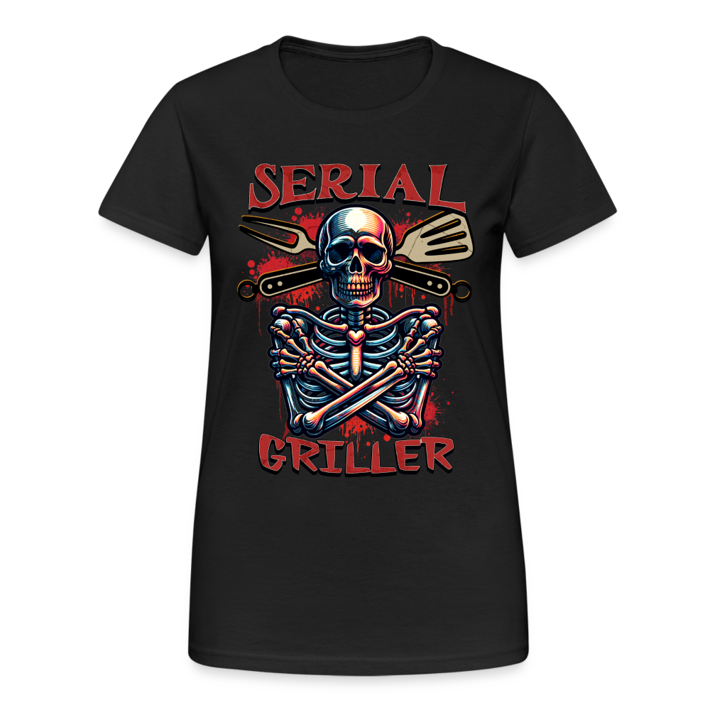 Serial Griller Skull Damen T-Shirt - Schwarz