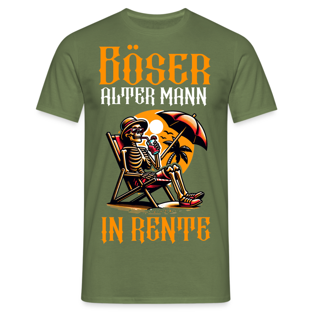 Böser alter Mann Skull in Rente Herren T-Shirt - Militärgrün