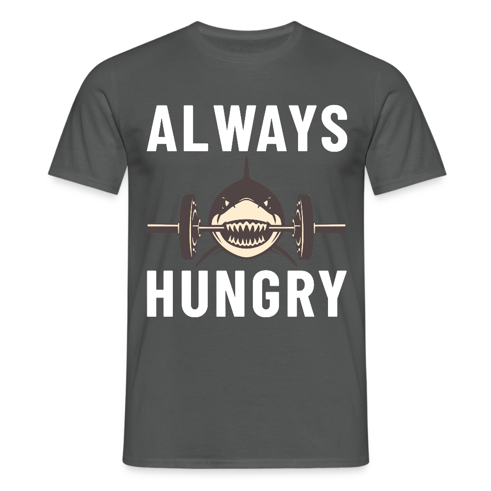 Always hungry shark barbell Herren T-Shirt - Anthrazit