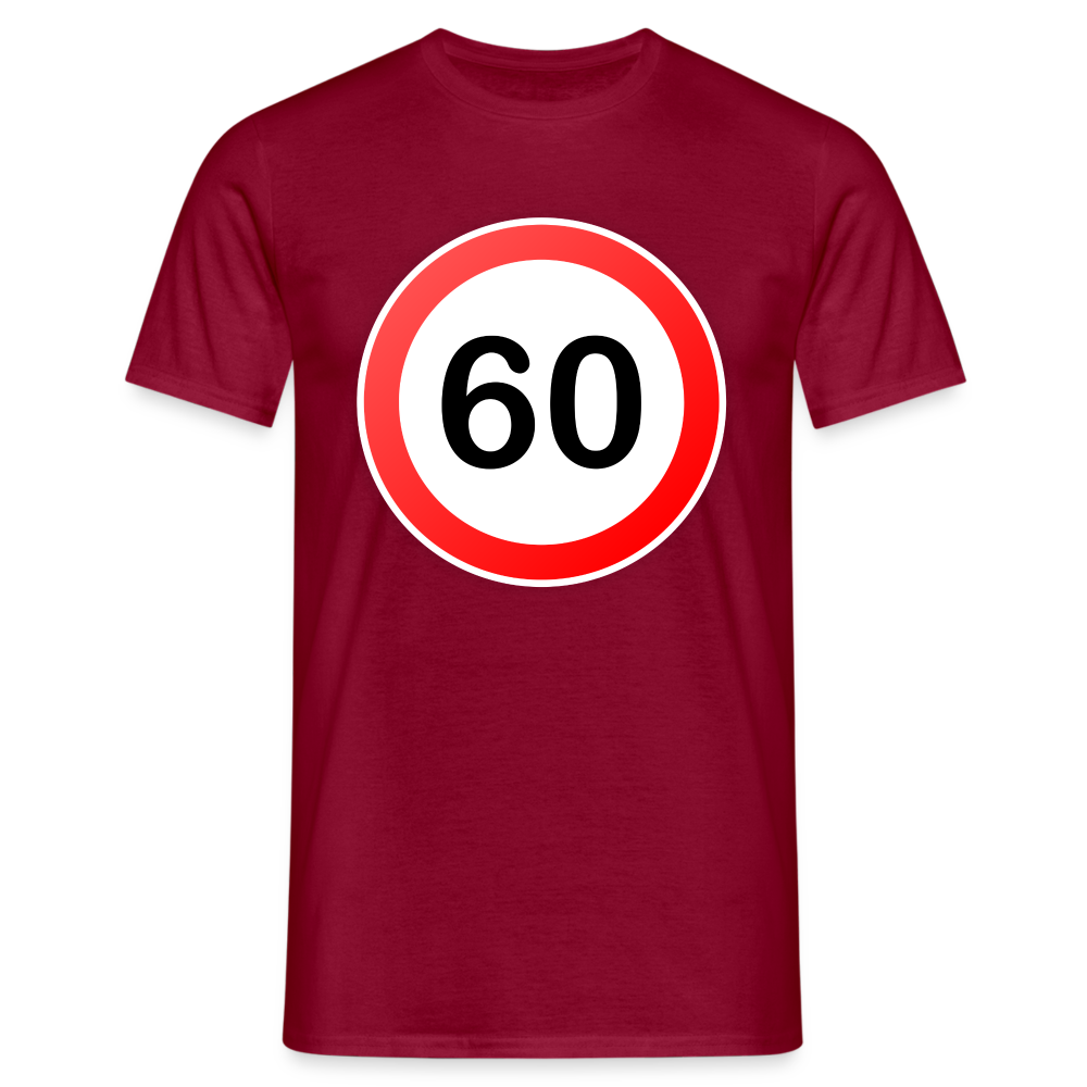 60 Schild Geburtstag Geschenk Herren T-Shirt - Ziegelrot