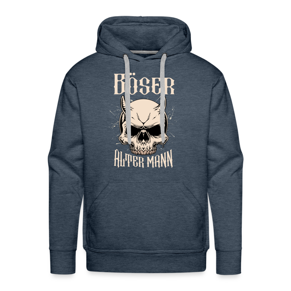 Böser alter Mann Skull Herren Premium Hoodie - Jeansblau