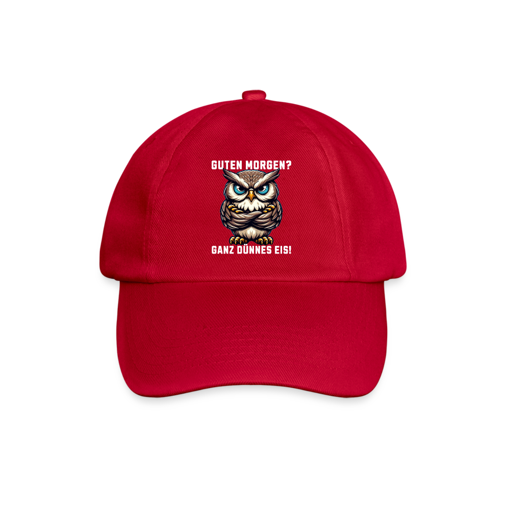 Guten Morgen? Ganz dünnes Eis mürrische Eule, Grumpy Owl Cap - klassisch Rot