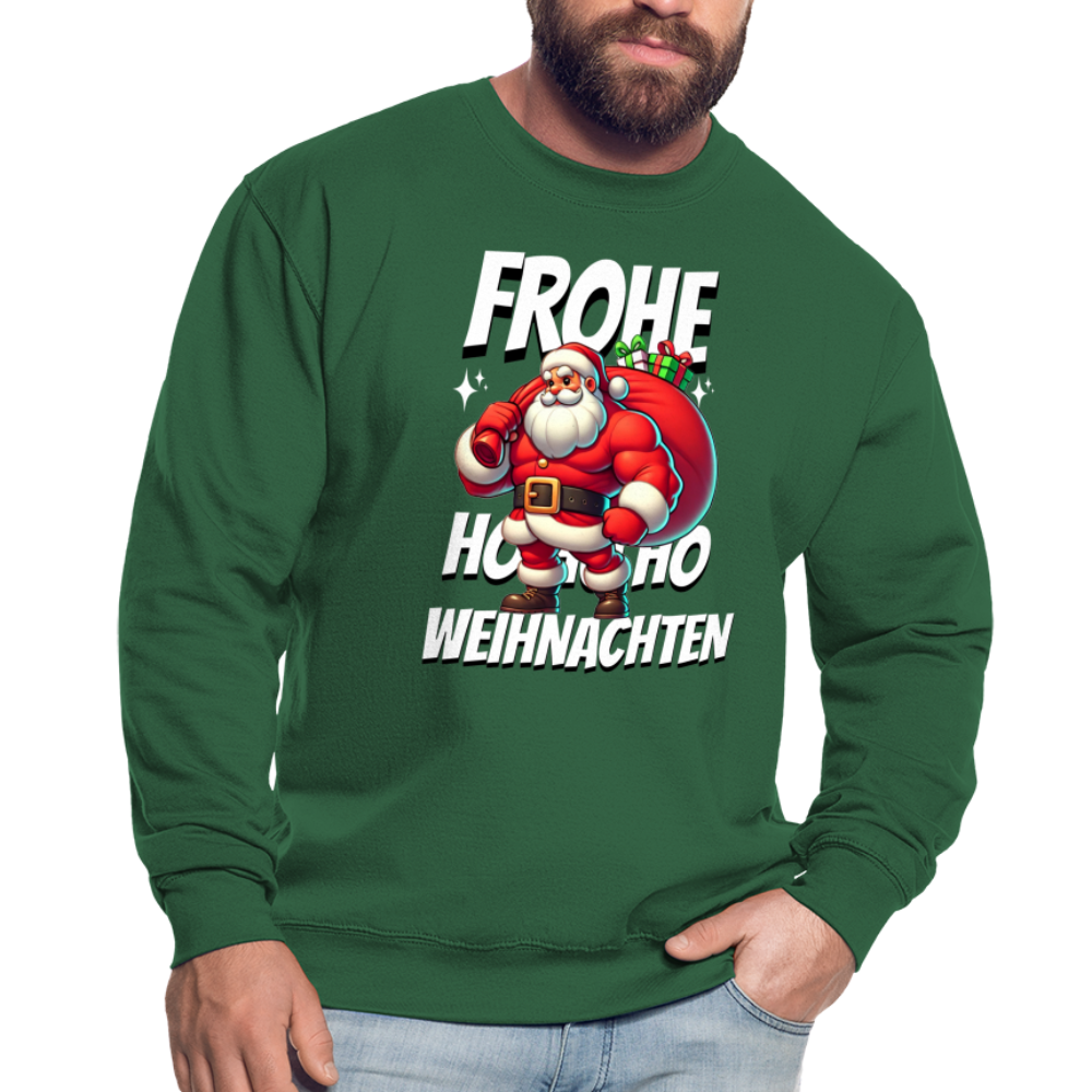 Muskel Weihnachtsmann Frohe Weihnachten Unisex Pullover - Grün