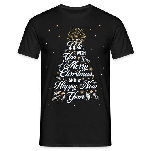 Christmas Happy New Year Herren T-Shirt - Schwarz