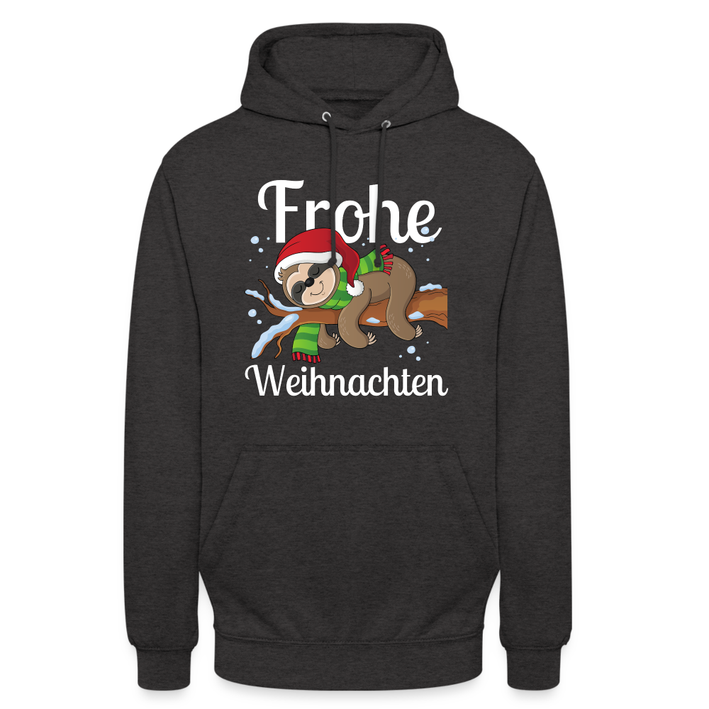 Frohe Weihnachten Ruhendes Festtagsfaultier Unisex Hoodie - Anthrazit