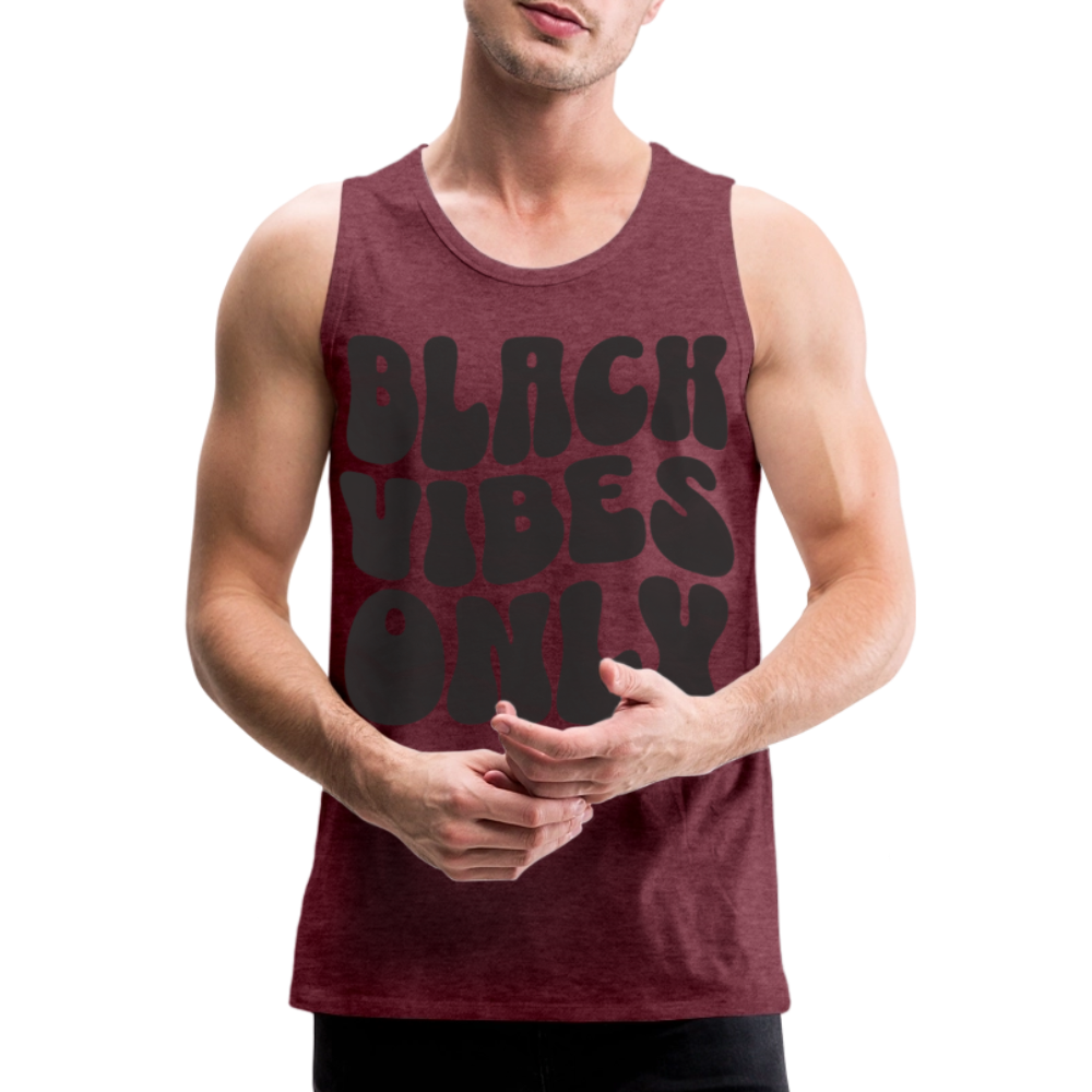 Black Vibes Only Black Edition Herren Premium Tank Top - Bordeauxrot meliert