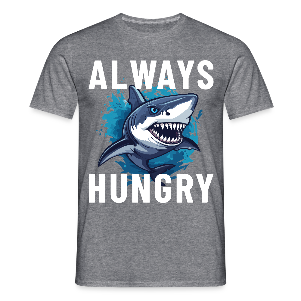 Always hungry shark Herren T-Shirt - Graphit meliert