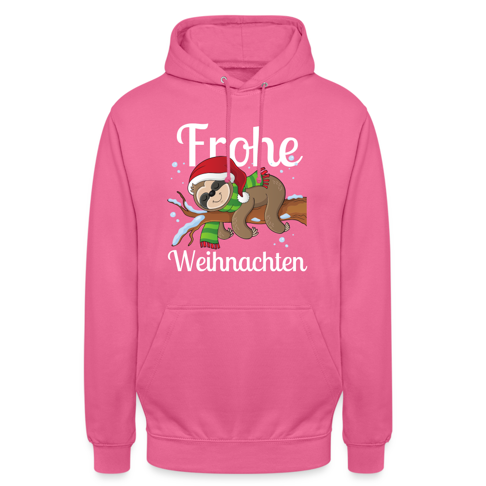 Frohe Weihnachten Ruhendes Festtagsfaultier Unisex Hoodie - Pink